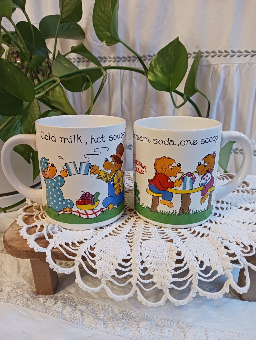 Set Of Vintage Berenstain Bears Mugs 1987 Princess House Ceramics EUC Nostalgic